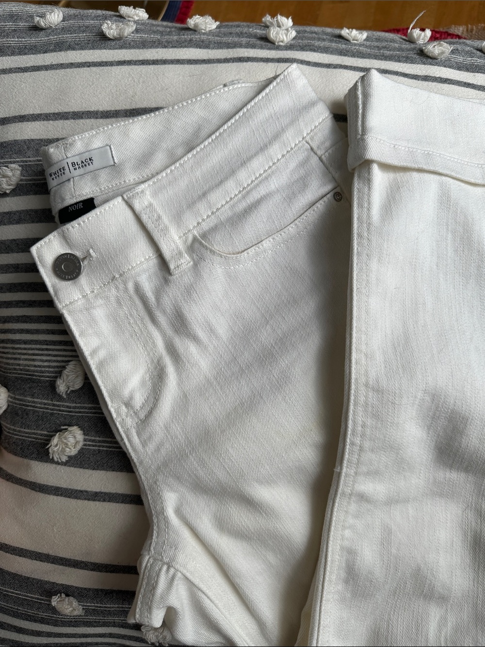 White House Black Market Straight-Leg White Jeans